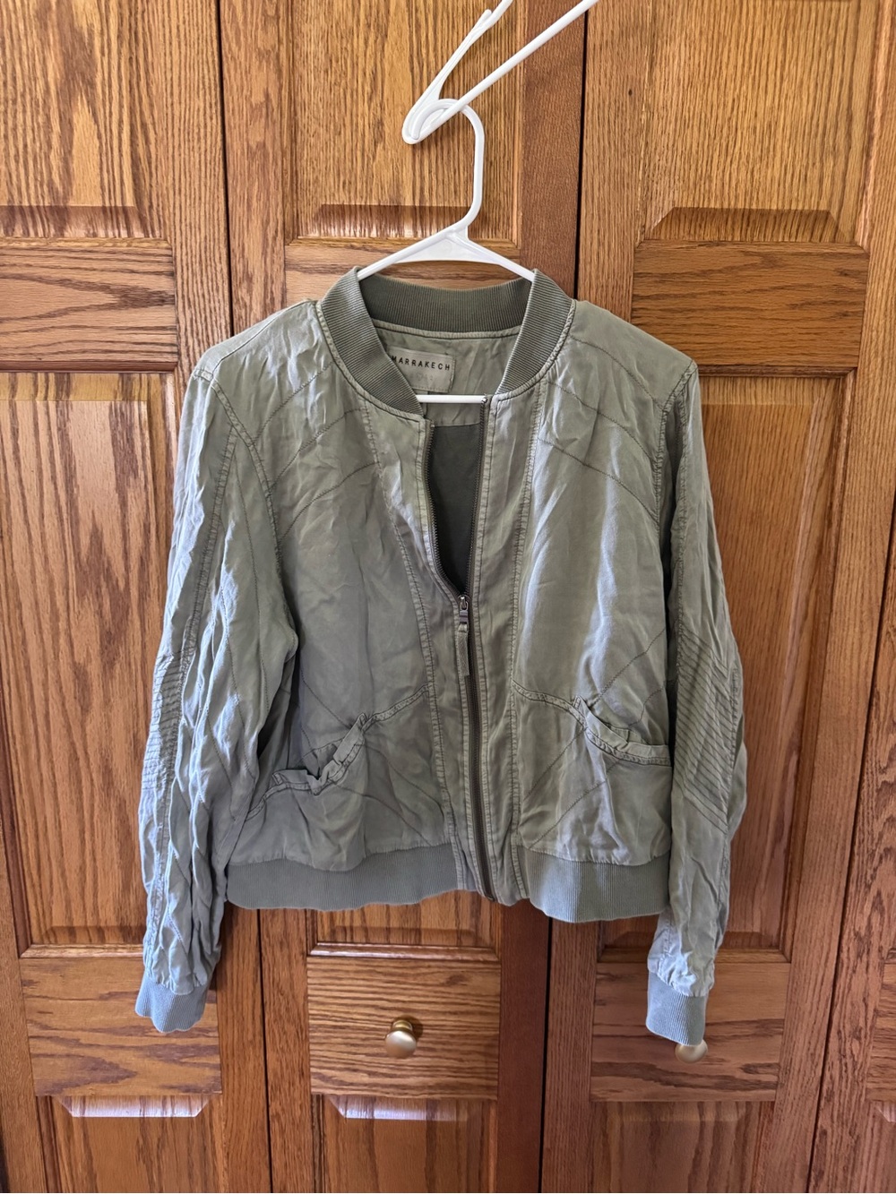 Light Olive Green Bomber Jacket